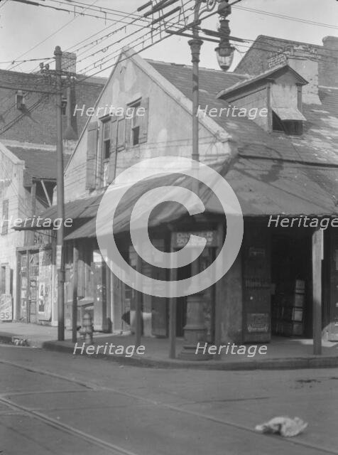 Corner store in the French Quarter, New Orleans, between 1920 and 1926. Creator: Arnold Genthe.