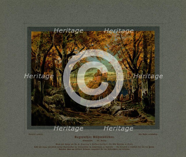 Set design for Opera Tannhäuser by Richard Wagner. Creator: Brückner, Max (Maximilian) (1836-1919).