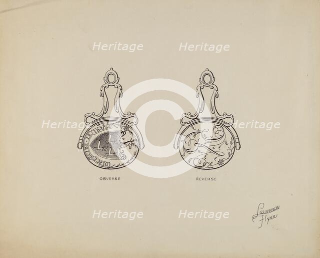 Watch Fob, c. 1939. Creator: Lawrence Flynn.