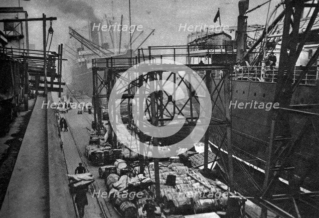 Merchant ships in the Royal Albert Dock, London, 1926-1927. Artist: Unknown