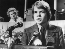 A young William Hague addressing the Tory Conference at Blackpool, 13th October 1977. Artist: Unknown