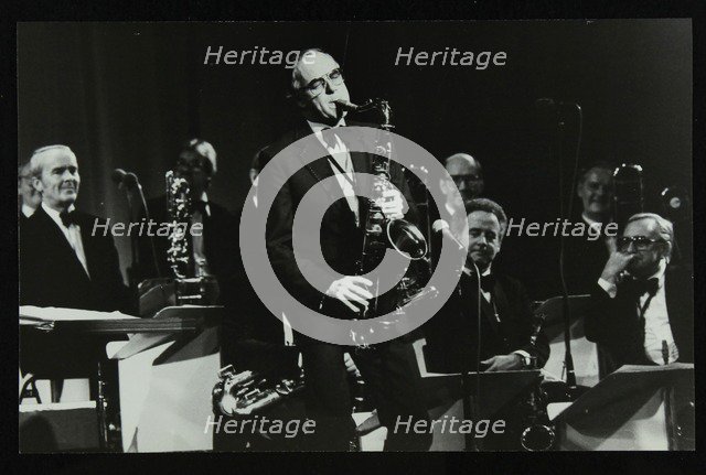 Ted Heath Orchestra saxophonist Tommy Whittle, Forum Theatre, Hatfield, Hertfordshire, 1983. Artist: Denis Williams