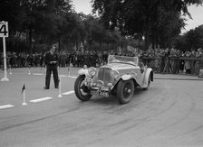 AC of LP Jaques competing in the South Wales Auto Club Welsh Rally, 1937 Artist: Bill Brunell.