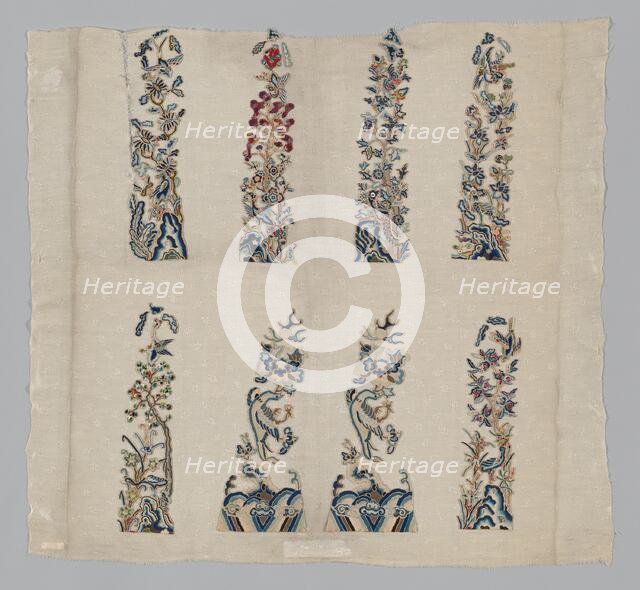 Panel (Furnishing Fabric), China, Qing dynasty (1644-1911), 1850/1900. Creator: Unknown.