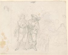 Two Cavaliers [recto], c. 1850s. Creator: Emanuel Gottlieb Leutze.