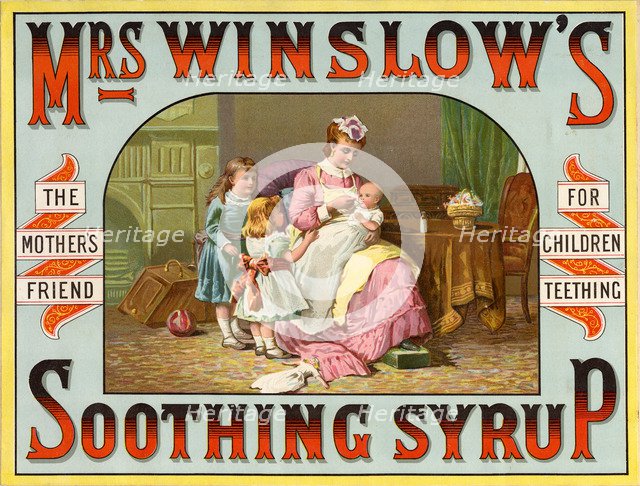 Mrs Winslow’s Soothing Syrup, 19th century. Artist: Unknown