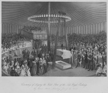 'Ceremony of Laying the First Stone of the New Royal Exchange', c1842. Artist: Henry Melville.