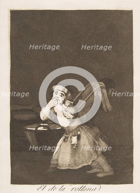Plate 4 from 'Los Caprichos': Nanny's boy (El de la rollona.), 1799. Creator: Francisco Goya.