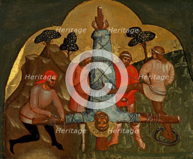 The Crucifixion of Peter (Predella Panel), ca 1370. Creator: Veneziano, Lorenzo (active 1356-1372).