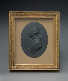 Portrait Medallion of Josiah Wedgwood, modelled in relief by Flaxman in profile, undated. Creator: John Flaxman.