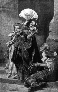 Charity - from the picture by M. Benczur, 1881. Creator: C. D..