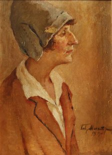 Portrait of the Poet Anna Akhmatova (1889-1966), 1929. Artist: Makaturin, Gavriil Petrovich (1892-1945)