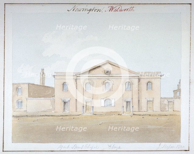 York Street Chapel, Southwark, London, 1824. Artist: John Hassell