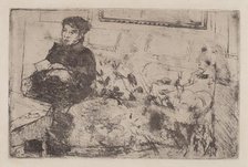Interior: On the Sofa, c. 1883. Creator: Mary Cassatt.