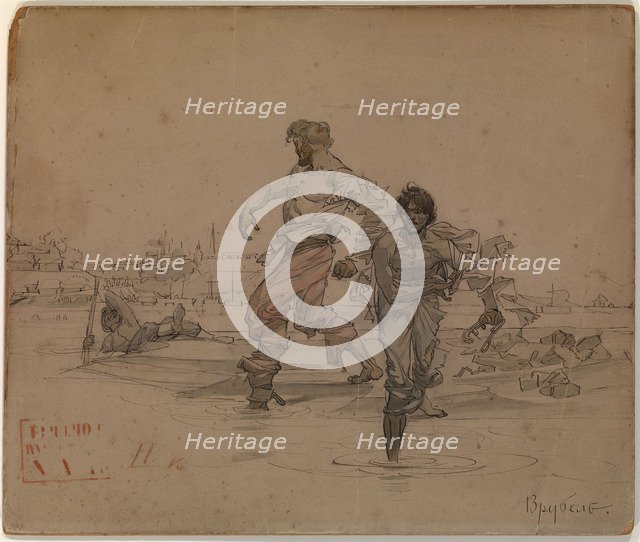 Illustration for the poem The Robber Brothers by Alexander Pushkin, 1881. Artist: Vrubel, Mikhail Alexandrovich (1856-1910)