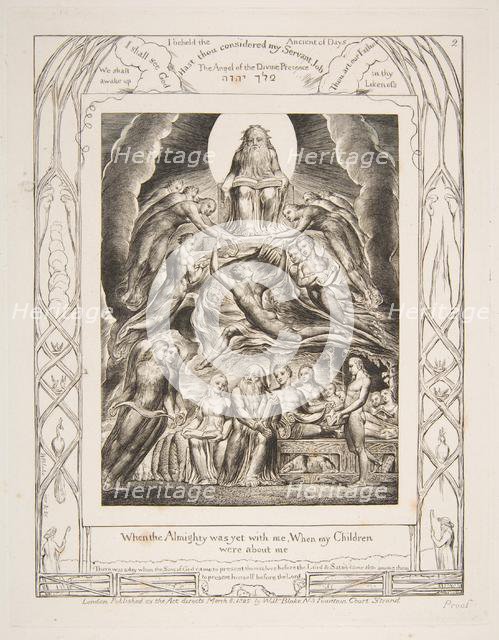 Satan Before the Throne of God, from "Illustrations of the Book of Job", 1825-26. Creator: William Blake.