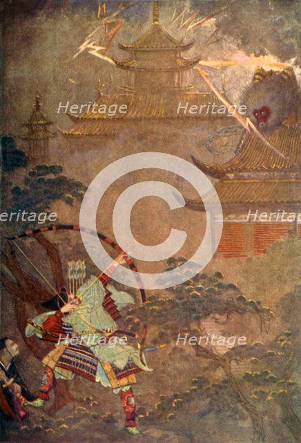 'Yorimasa slays the Vampire', 1912. Creator: Evelyn Paul.