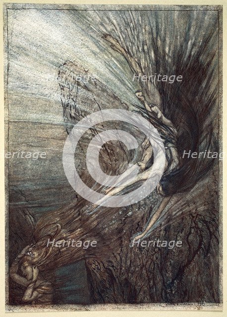 'The frolic of the Rhine-Maidens', 1910.  Artist: Arthur Rackham