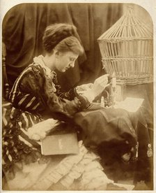 May Prinsep reading a letter, 1870. Creator: Julia Margaret Cameron.
