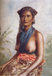 A woman of Fiji in native dress, 1902. Artist: Josiah Martin.