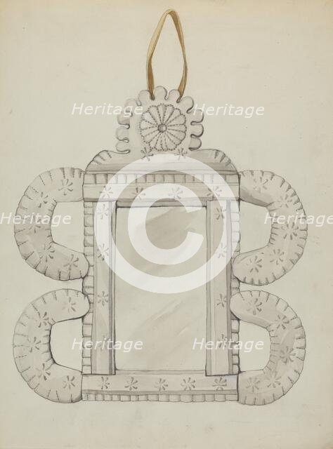 Tin Mirror Frame, c. 1936. Creator: Majel G. Claflin.