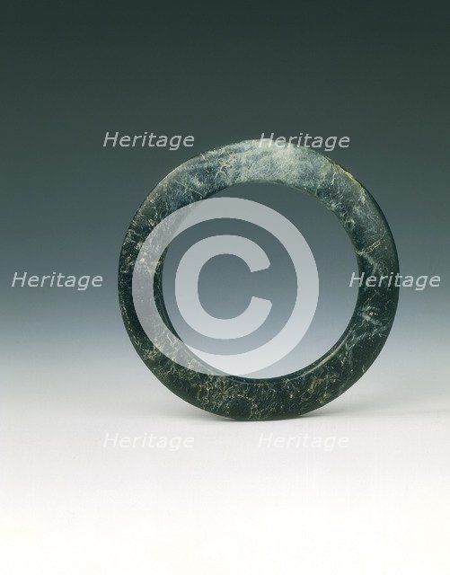 Dark green jade bracelet, Shang dynasty (Erligang Phase), China, c1600-c1400 BC. Artist: Unknown