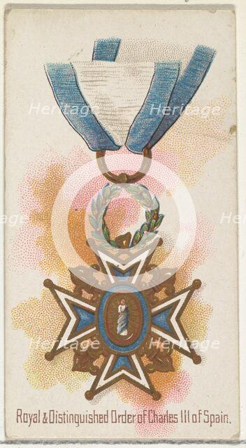 Royal and Distinguished Order of Charles III of Spain, from the World's Decorations series..., 1890. Creator: Allen & Ginter.
