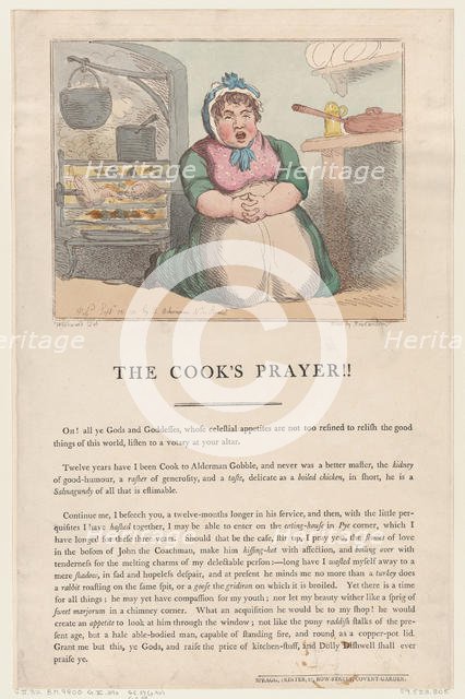 The Cook's Prayer!!, September 15, 1801., September 15, 1801. Creator: Thomas Rowlandson.