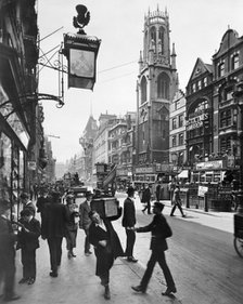 Fleet Street looking west, City of London, 1920s. Artist: George Davison Reid