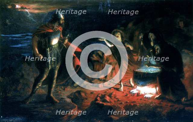 'Macbeth and the Witches', late 19th century. Artist: Henry Daniel Chadwick