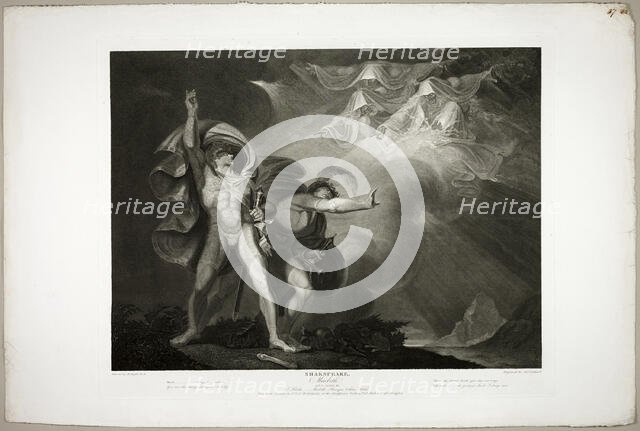 The Witches Appear to Macbeth and Banquo, 1798. Creator: James Caldwall.