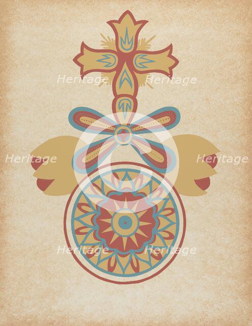 Santa Barbara Mission Doorway Design from the portfolio "Decorative Art...", 1935/1942. Creator: Unknown.