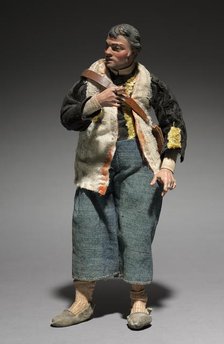Figure from a Crèche: Standing Man, 1780-1830. Creator: Unknown.