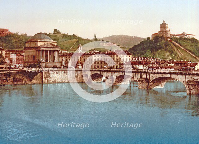 Gran Madre di Dio (foreground) and Santa Maria di Monte dei Cappuccini, Turin, c.1890. 