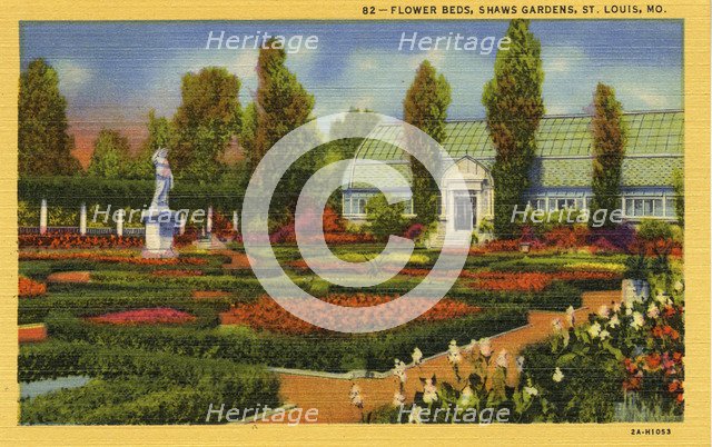Flower beds, Shaw's Garden, St Louis, Missouri, USA, 1932. Creator: Unknown.