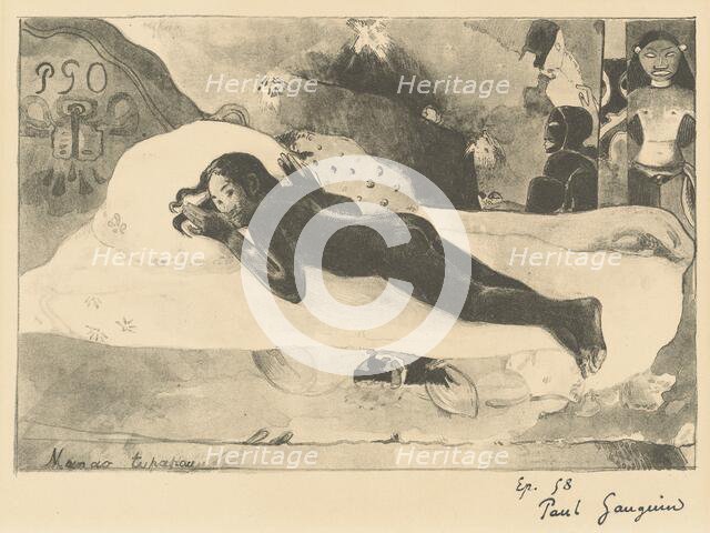 Manao Tupapau (She is Haunted by a Spirit), 1894. Creator: Paul Gauguin.