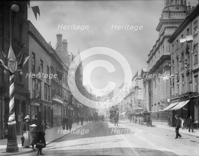 High Street during celebrations to mark a visit by Queen Victoria, Oxford, Oxfordshire, 1897. Creator: Henry Taunt.