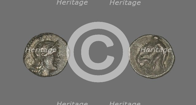 Obol (Coin) Depicting the Goddess Athena, 334 (or earlier)-302 BCE. Creator: Unknown.