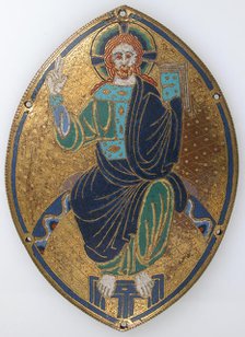 Plaque with Christ Blessing, French, ca. 1190-1200. Creator: Unknown.