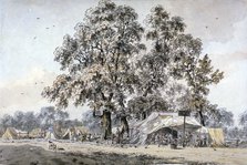 Army camp in Hyde Park, London, c1780.                                                        Artist: Samuel Hieronymus Grimm   