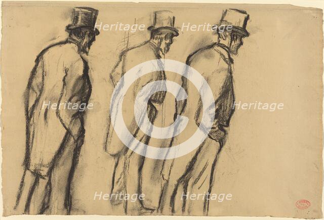 Three Studies of Ludovic Halévy Standing, c. 1880. Creator: Edgar Degas.