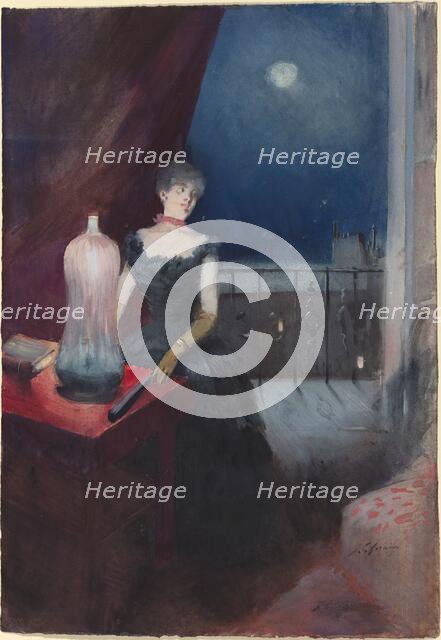 Standing Woman with a Fan, probably 1880/1890. Creator: Jean Louis Forain.