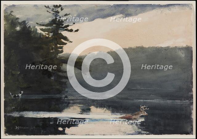 Deer in the Adirondacks, 1889. Creator: Winslow Homer.