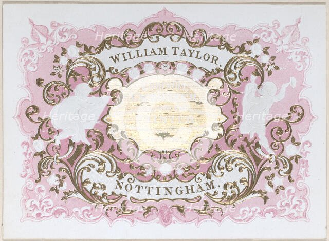 Trade card for William Taylor, engraver, embosser and printer, 19th century. Creator: Anon.