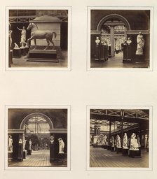 [Statue of a Horse; Roman Court, Portrait Busts of Emperors; Doorway of Roman Court, F..., ca. 1859. Creator: Attributed to Philip Henry Delamotte.