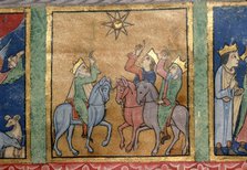 Detail of a Psalter: the Magi follow the Star, c1140. Artist: Unknown.