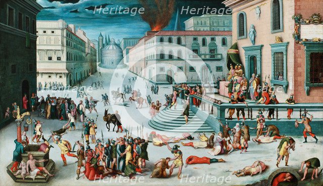 The Massacre of the Triumvirate. Artist: Caron, Antoine, (School) 