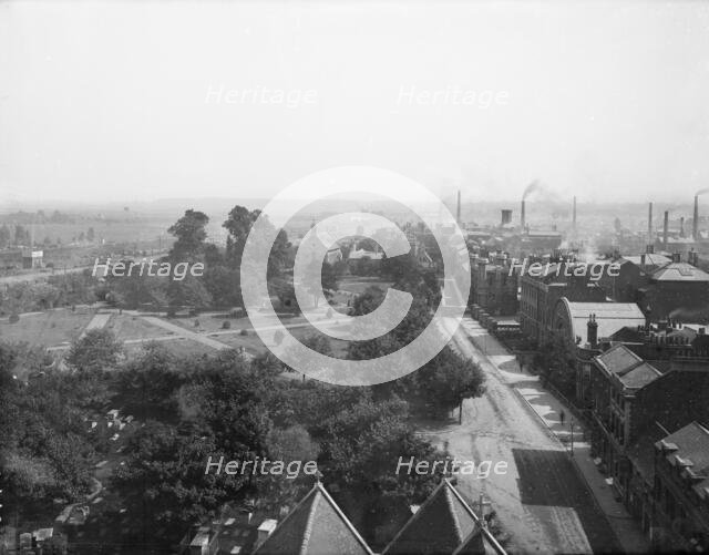 Panoramic view from the tower of St Lawrence's Church, Reading, Berkshire, 1875. Creator: Henry Taunt.