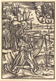 David Playing the Harp, c. 1500. Creator: Unknown.