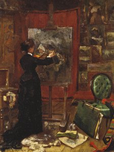 Self portrait, 1876. Creator: Mimmi  Zetterstrom.